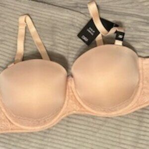 NWT Torrid Lace Push-up Strapless Bra Lotus Pink size 38D